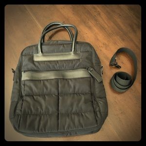Quilted Padded Laptop Bag + Crossbody Strap